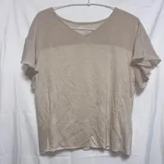 美品：nolley's・異素材切替 半袖カットソー ベージュのサムネイル