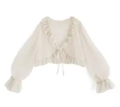 GRL シアーレースボレロ　アイボリー　at2084