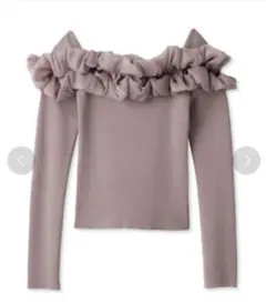 snidel フリルオフショルダー長袖ニット