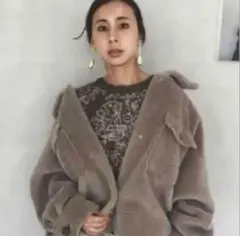 -*-様 Ameri Over Size Eco Mouton Coat シーズのサムネイル