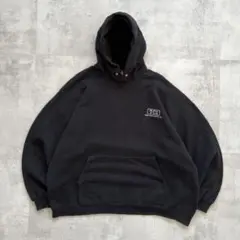 USA古着　Hanes　ヘビーウェイト　パーカー　ジップアップ　企業　ロゴ　刺繍