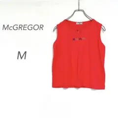 マックレガー/ノースリーブ/タンクトップ/M/綿100%/レトロ/赤系/ロゴ刺繍