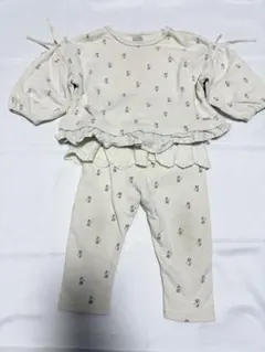 【セットアップ】バースデイ 80cm 花柄 フリル リボン