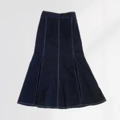 GU ステッチマーメイドロングスカート　ブラック　M