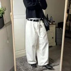 ホワイトデニム　白パン　バギー　バギーパンツ　デニムパンツ swag