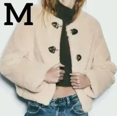 フェイクボア ジャケット ロブスタークラスプ　M　ZARA風
