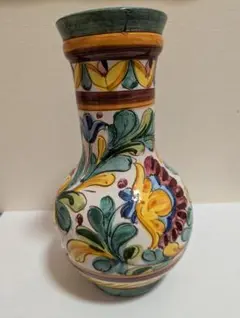 花瓶　花柄　色絵　陶器　置物　インテリア