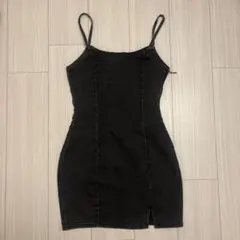 グレー　デニム　キャミワンピース