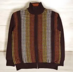 Milee Mclean LONDON ブロック柄 裏地付ニットカーディガン