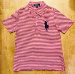 Polo by Ralph Lauren 赤白ストライプ ポロシャツ L