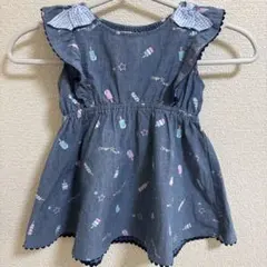 mezzo piano ノースリーブチュニック　アイス柄110cm