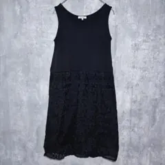 ✨美品✨ グローバルワーク M ノースリーブワンピース シンプル レース 黒