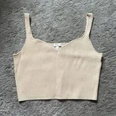 H&M ベージュ リブ編み　ビスチェ