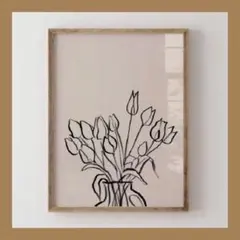A307アートポスター ミッドセンチュリー インテリア モダン シンプル 花