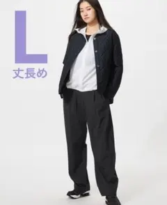 UNIQLO ウルトラストレッチアクティブワイドパンツ　丈長め　L ブラック