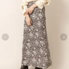 mystic [mline]ロングマーメイドスカート ブラウン 花柄 フレア