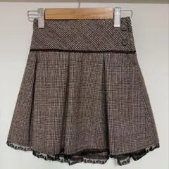 anyfam 組曲 スカート チェック キッズ 130 ブラウン 茶色 ベージュ