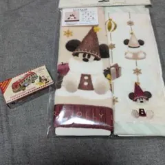 東京ディズニー　①リルリンリン　ハンドタオル　ミニタオル　②クリスマストミカ