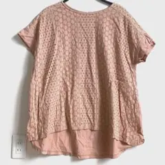 アースミュージック&エコロジー　インド綿トップス レースデザインＴシャツ