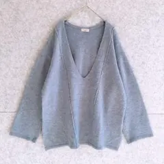 美品【サマンサモスモス】 深 Vネック ニット プルオーバー (F) ウール混