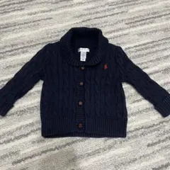 【美品】Ralph Lauren ネイビー カーディガン 12M
