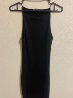 ZARA ブラック ノースリーブ タイトロングワンピース