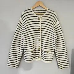 Mila Owen 金釦ショート丈ニットカーディガン