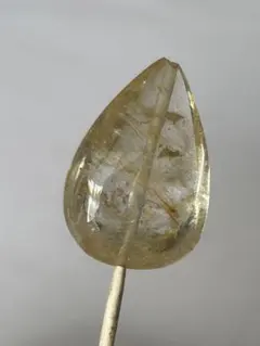 上品針密度 ゴールドルチルクォーツ 雫31.5mm