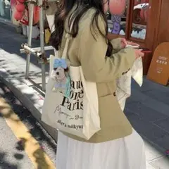 トートバッグ Parisデザイン ぬいぐるみ付き