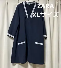 【匿名配送】ZARA Vネック　ワンピース　XLサイズ