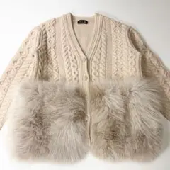 Drawer ドゥロワー ウールカシミヤフォックスファージャケット