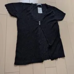 Te chichi 半袖 ニット カーディガン ネイビー M