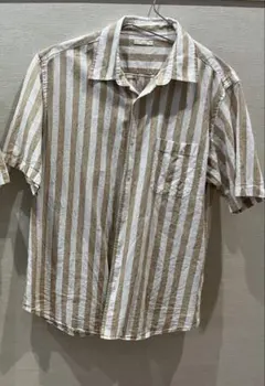値下げ！GU ストライプリネンシャツ