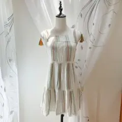 derhy kids 子供用 ストライプ ノースリーブワンピース 10/12