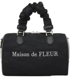 Maison de FLEUR レース2Wayボストンバッグ ブラック