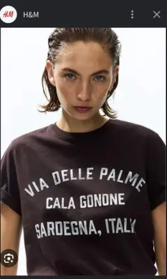 今季H&M プリントTシャツ 美品ブラウンのサムネイル