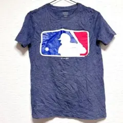 【MLB公式】メジャーリーグ ロゴ Tシャツ キッズL 140 150 紺 古着