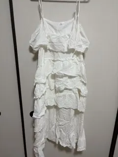 Merryjenny ホワイト フリル キャミワンピース