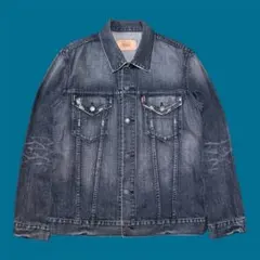リーバイス 00s デニムトラッカージャケット 先染めブラック 加工 XL 希少