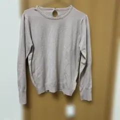 【新品未使用】クチュールブローチ パール付きニット 長袖 くすみピンク