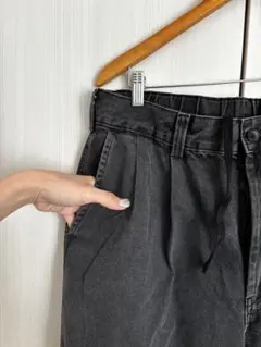 【GU メンズ】デニムツータックバギースラックス