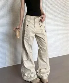 ワイドカーゴパンツ ベージュ