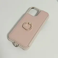 iPhone12 ケース カバー 手帳型 ピンク ベージュ