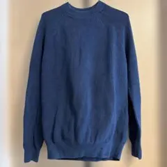 ZARA ダークブルー リブ編みニット M