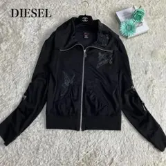 y2k✨希少　DIESEL 刺繍 袖ギミック トラックジャケット　ブルゾン　黒