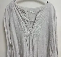 美品　サマンサモスモス　スキッパー　リネンワンピース　長袖
