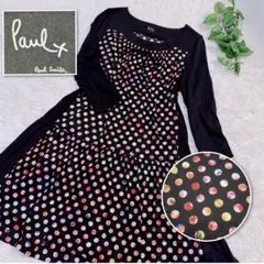 Paul Smith 【M】ポールスミス ドットワンピース 脇裾切り替えのサムネイル
