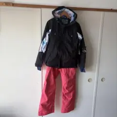スノーボードウェアセット（黒・ピンク）