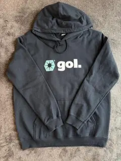 gol. ゴル プルオーバーパーカー ブラック ロゴプリント フーディー