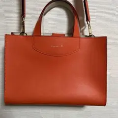 アニエス・ベー　オレンジ ショルダーバッグ 合成皮革